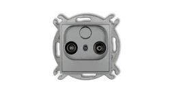 MINI Gniazdo antenowe RTV przelotowe 12dB srebrny metalik 7MG12P