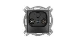 MINI Gniazdo antenowe RTV przelotowe 15dB grafitowy 11MG15P