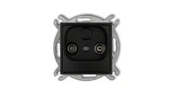 MINI Gniazdo antenowe RTV przelotowe 15dB czarny mat 12MG15P