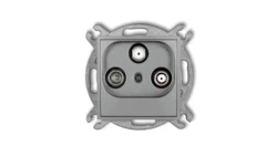 MINI Gniazdo antenowe 2 wyjścia SAT + TV srebrny metalik 7MGSN