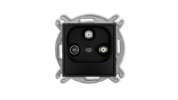 MINI Gniazdo antenowe 2 wyjścia SAT + TV czarny mat 12MGSN