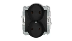 MINI Gniazdo podwójne b/u czarny mat 12MGPR-2