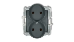 MINI Gniazdo podwójne b/u grafitowy mat 28MGPR-2