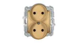 MINI Gniazdo podwójne b/u złote 29MGPR-2