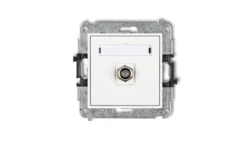 MINI Gniazdo antenowe pojedyncze typu F (SAT) pozłacany biały MGF-1.1