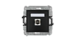 MINI Gniazdo antenowe pojedyncze typu F (SAT) pozłacany czarny mat 12MGF-1.1