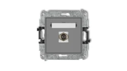 MINI Gniazdo antenowe pojedyncze typu F (SAT) pozłacany szary mat 27MGF-1.1