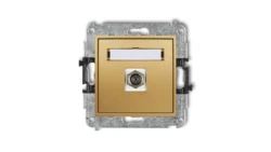 MINI Gniazdo antenowe pojedyncze typu F (SAT) pozłacany złoty 29MGF-1.1