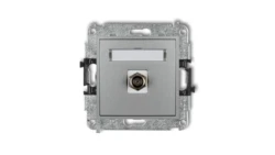 MINI Gniazdo antenowe pojedyncze typu F (SAT) niklowany srebrny metalik 7MGF-1