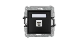MINI Gniazdo telefoniczne pojedyncze 1xRJ11 4-stykowy beznarzędziowe czarny mat 12MGT-1