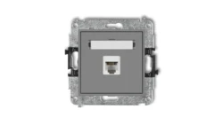 MINI Gniazdo telefoniczne pojedyncze 1xRJ11 4-stykowy beznarzędziowe szary mat 27MGT-1