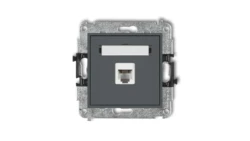 MINI Gniazdo telefoniczne pojedyncze 1xRJ11 4-stykowy beznarzędziowe grafitowy mat 28MGT-1