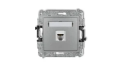 MINI Gniazdo telefoniczne pojedyncze 1xRJ11 4-stykowy beznarzędziowe srebrny metalik 7MGT-1