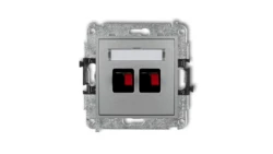 MINI Gniazdo głośnikowe podwójne srebrny metalik 7MGG-2-00