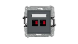 MINI Gniazdo głośnikowe podwójne grafitowy mat 28MGG-2