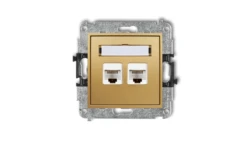 MINI Gniazdo komputerowe podwójne 2xRJ45 kat. 6 8-stykowy złoty 29MGK-4