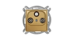 MINI Gniazdo antenowe RTV-SAT przelotowe 10dB złoty 29MGSP