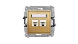 MINI Gniazdo komputerowe podwójne 2xRJ45 kat. 6 ekranowane 8-stykowy złoty 29MGK-6