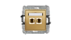 MINI Gniazdo głośnikowe pojedyncze (typu banan - czerwony i czarny pozłacany 4 mm2 do lutowania) złoty 29MGG-3