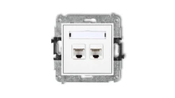 MINI Gniazda komputerowe podwójne 2xRJ45, kat. 5e, 8-stykowy biały MGK-2