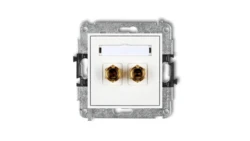 MINI Gniazdo głośnikowe pojedyncze (typu banan - czerwony i czarny pozłacany 4 mm2 skręcany) biały MGG-4