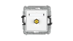 MINI Gniazdo pojedyncze RCA (typu cinch - żółty pozłacany) biały MGRCA-1