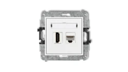 MINI Gniazdo pojedynczego HDMI + gniazdo komputerowe 1xRJ45 kat.5e 8-stykowy biały MGHK