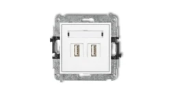 MINI Gniazdo podwójne 2xUSB-AA 3.0 białe MGUSB-6