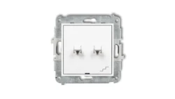 MINI Łącznik pojedynczy ze schodowym (wspólne zasilanie) w stylu amerykańskim biały MWPUS-10.1