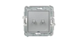 MINI Łącznik pojedynczy ze schodowym (wspólne zasilanie) w stylu amerykańskim srebrny metalik 7MWPUS-10.1