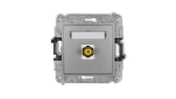 MINI Gniazdo pojedyncze RCA (typu cinch - żółty pozłacany) srebrny metalik 7MGRCA-1