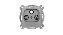 MINI Gniazdo antenowe RTV-SAT przelotowe 10dB srebrny metalik 7MGSP