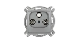 MINI Gniazdo antenowe RTV-SAT końcowe multimedialne (Internet) srebrny metalik 7MGM