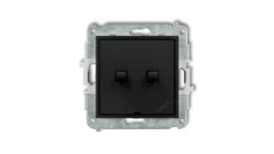 MINI Łącznik pojedynczy ze schodowym (wspólne zasilanie) w stylu amerykańskim czarny mat 12MWPUS-10.1