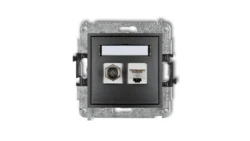 MINI Gniazdo antenowe typu F (SAT) + gniazda komputerowe 1xRJ45 kat. 5e grafitowy 11MGFK-1