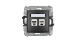 MINI Gniazdo telefoniczne RJ11 + gniazdo komputerowe RJ45 kat. 5e 8-stykowy beznarzędziowy grafitowe 11MGTK