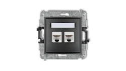 MINI Gniazdo komputerowe podwójne 2xRJ45 kat. 6 8-stykowy grafitowy 11MGK-4