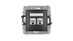 MINI Gniazdo komputerowe podwójne 2xRJ45 kat. 6 ekranowane 8-stykowy grafitowy 11MGK-6