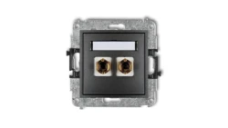 MINI Gniazdo głośnikowe pojedyncze (typu banan - czerwony i czarny pozłacany 4 mm2 skręcany) grafitowy 11MGG-4