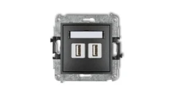MINI Gniazdo podwójne 2xUSB-AA 3.0 grafitowe 11MGUSB-6