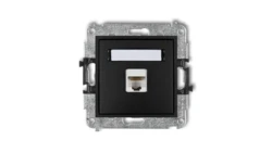 MINI Gniazdo komputerowe pojedyncze 1xRJ45 kat. 6 8-stykowy czarny mat 12MGK-3
