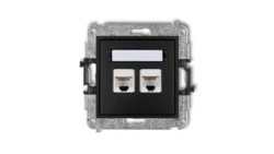MINI Gniazdo komputerowe podwójne 2xRJ45 kat. 6 ekranowane 8-stykowy czarny mat 12MGK-6