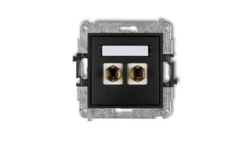 MINI Gniazdo głośnikowe pojedyncze (typu banan - czerwony i czarny pozłacany 4 mm2 do lutowania) czarny mat 12MGG-3