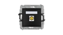 MINI Gniazdo pojedyncze RCA (typu cinch - żółty pozłacany) czarny mat 12MGRCA-1