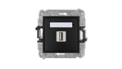 MINI Gniazdo pojedyncze USB-AA 2.0 czarny mat 12MGUSB-1