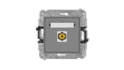 MINI Gniazdo pojedyncze RCA (typu cinch - żółty pozłacany) szary mat 27MGRCA-1