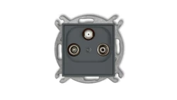 MINI Gniazdo antenowe RTV-SAT przelotowe 10dB grafitowy mat 28MGSP