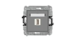 MINI Gniazdo pojedyncze USB-AA 2.0 szary mat 27MGUSB-1