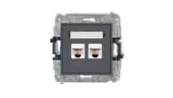 MINI Gniazdo komputerowe podwójne 2xRJ45 kat. 6 8-stykowy grafitowy mat 28MGK-4