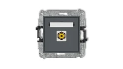 MINI Gniazdo pojedyncze RCA (typu cinch - żółty pozłacany) grafitowy mat 28MGRCA-1